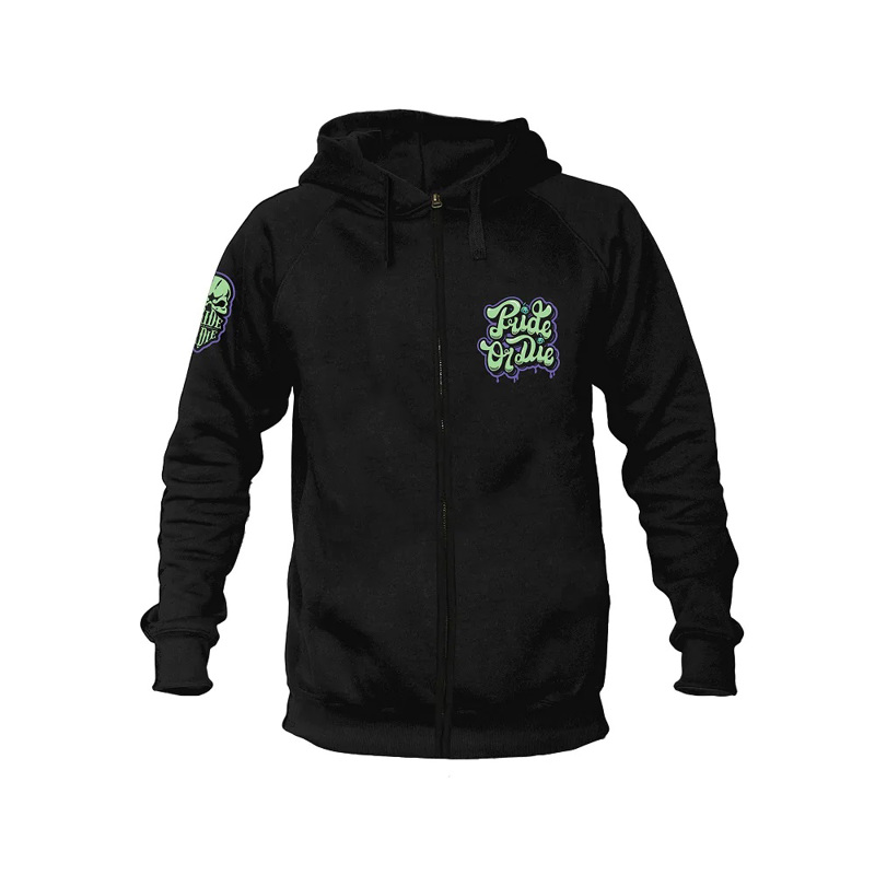 PRIDE OR DIE ice cream zaketa -black